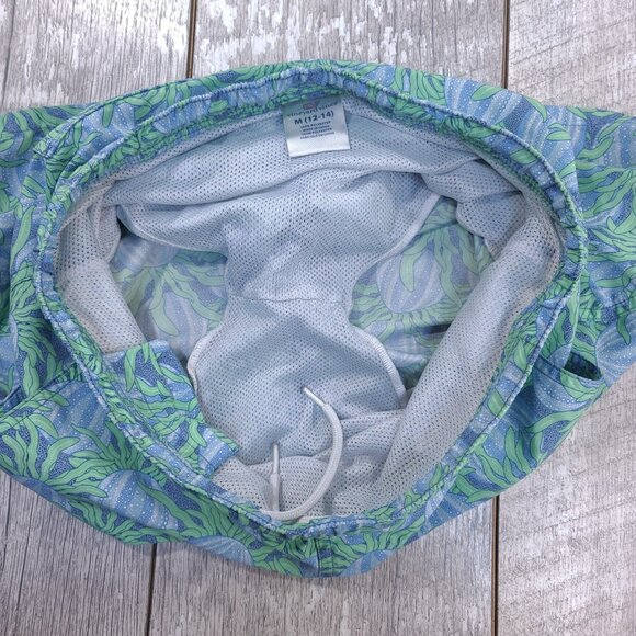Vineyard Vines Shorts Boys Medium 12-14  Swim Trunks Blue Floral Lined Pull On - Picture 5 of 6